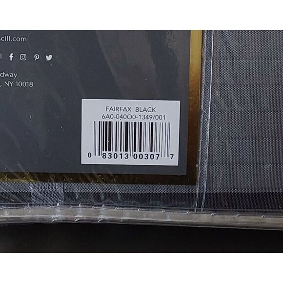 CROSCILL Black Grey White Striped Polyester Fairfax Shower Curtain 72 x 72 In - Picture 9 of 9